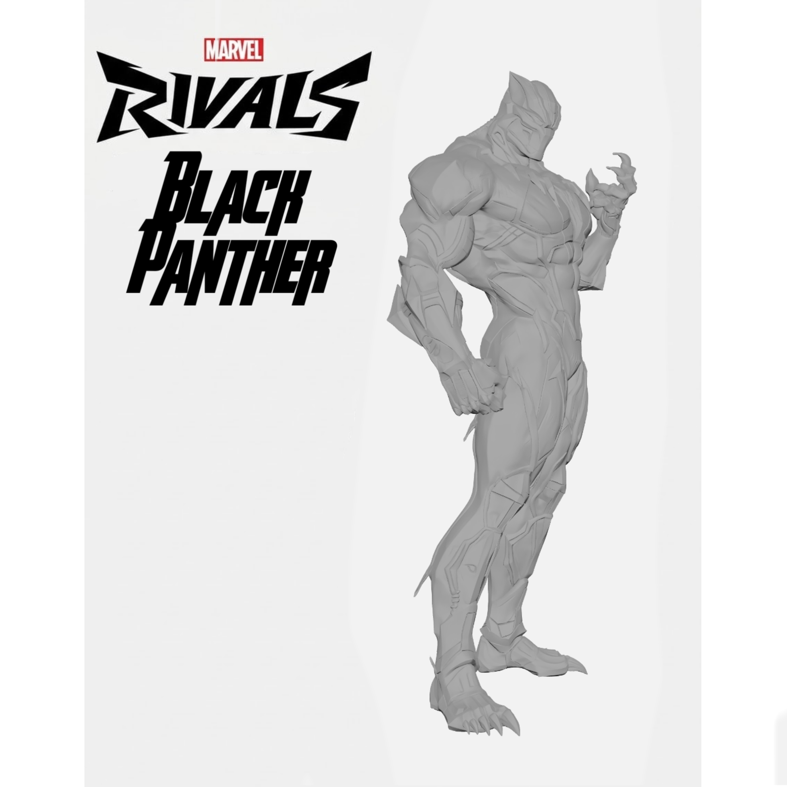 Pantera Negra (Black Panther) Marvel Rivals Skin Default Escultura/Action Figure 3D