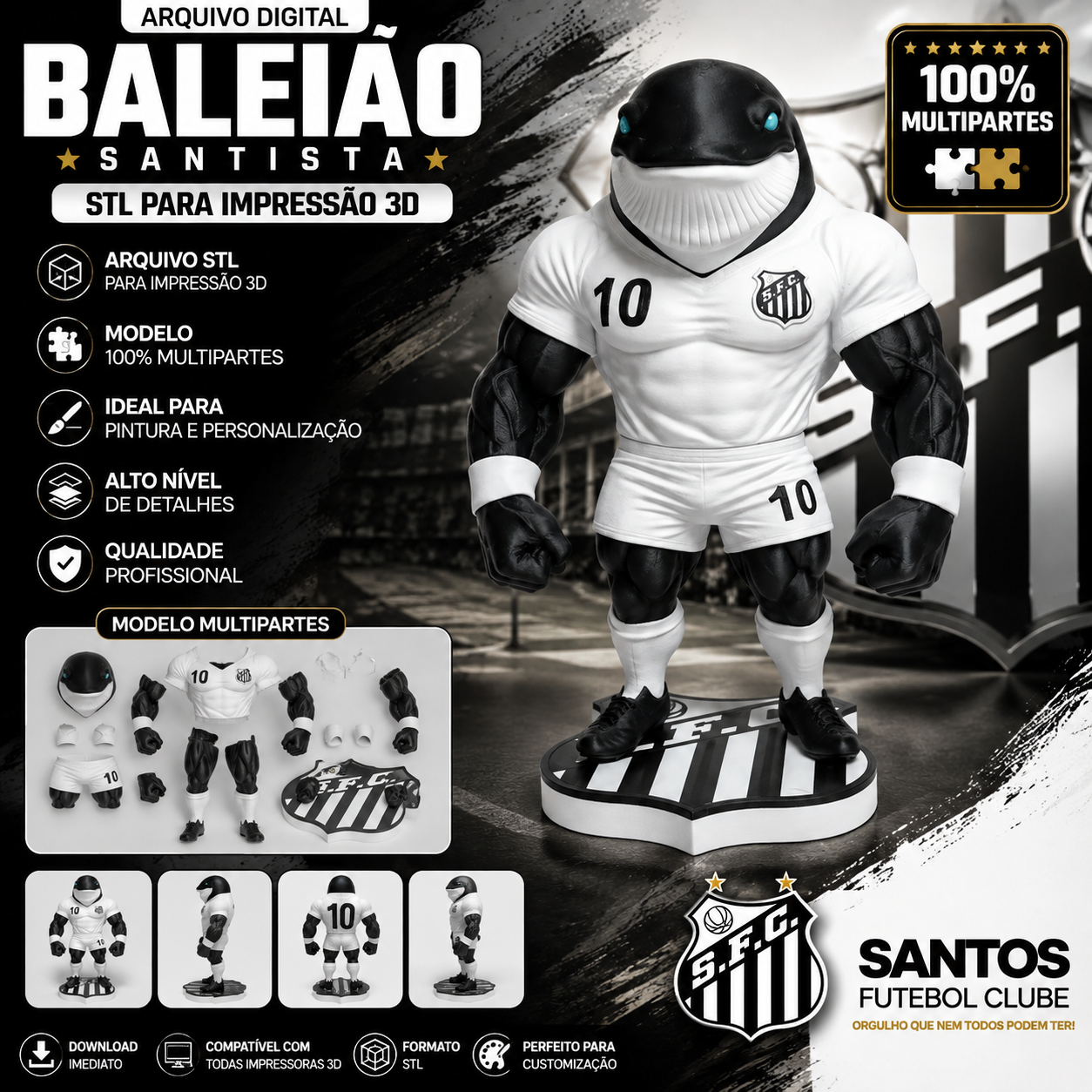 Baleião Santista | Mascote Do Santos Fc