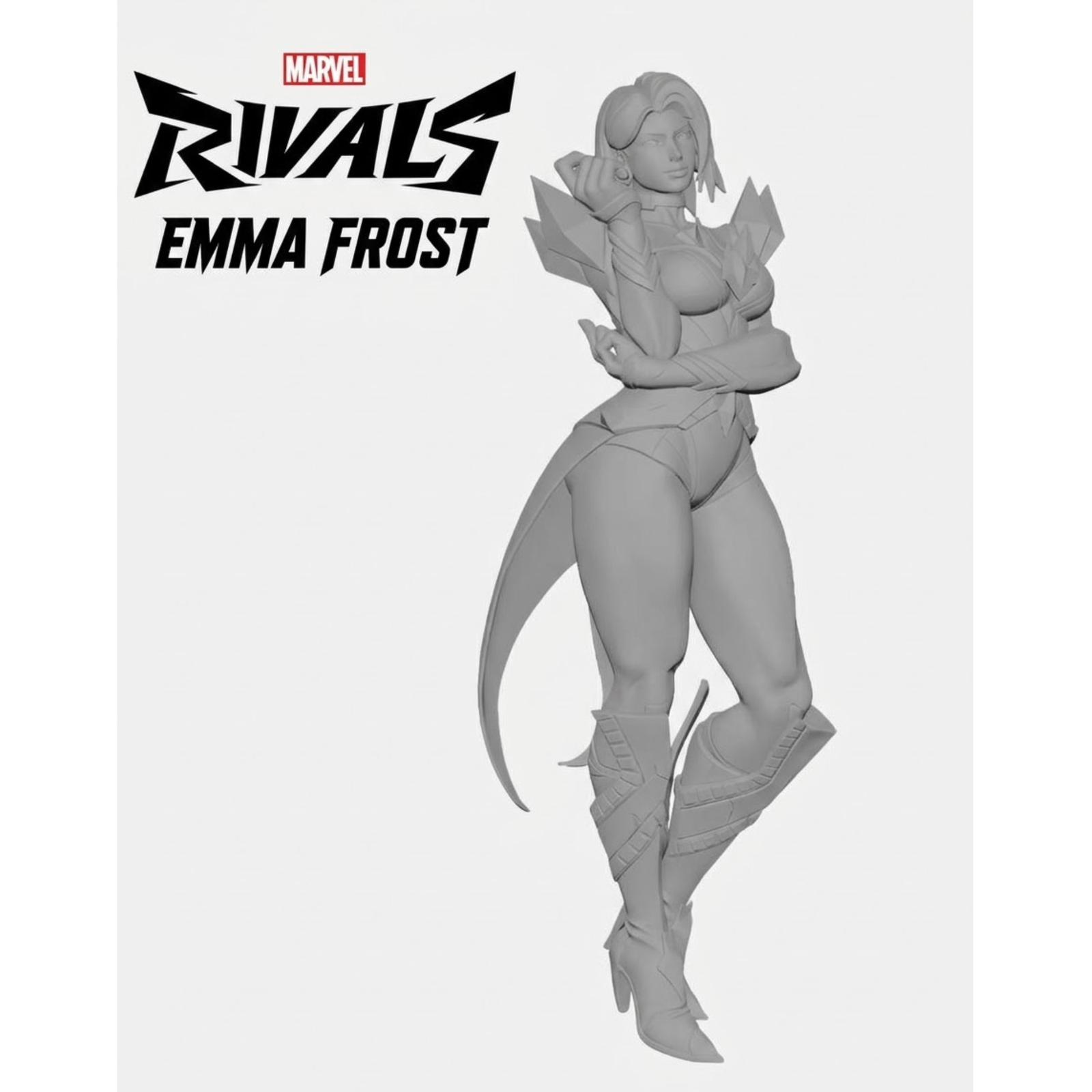 Emma Frost Marvel Rivals Skin Default Escultura/Action Figure 3D