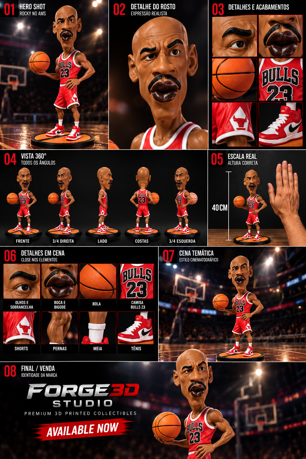🏀 Michael Jordan | The Goat | Stl 40Cm Multipartes