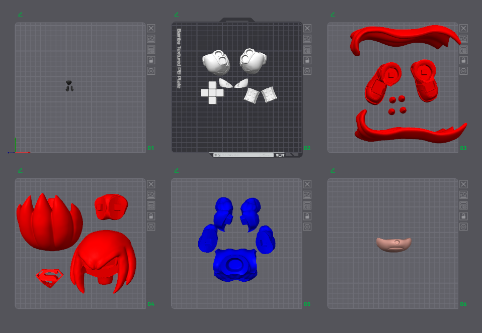 Knuckles Fan Art (No Ams-Multiparts/3Mf)