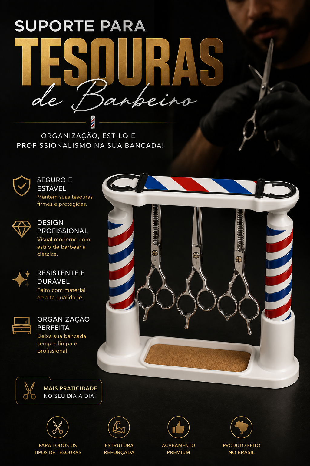 🔥 Suporte Para Tesouras De Barbeiro 💈✂️