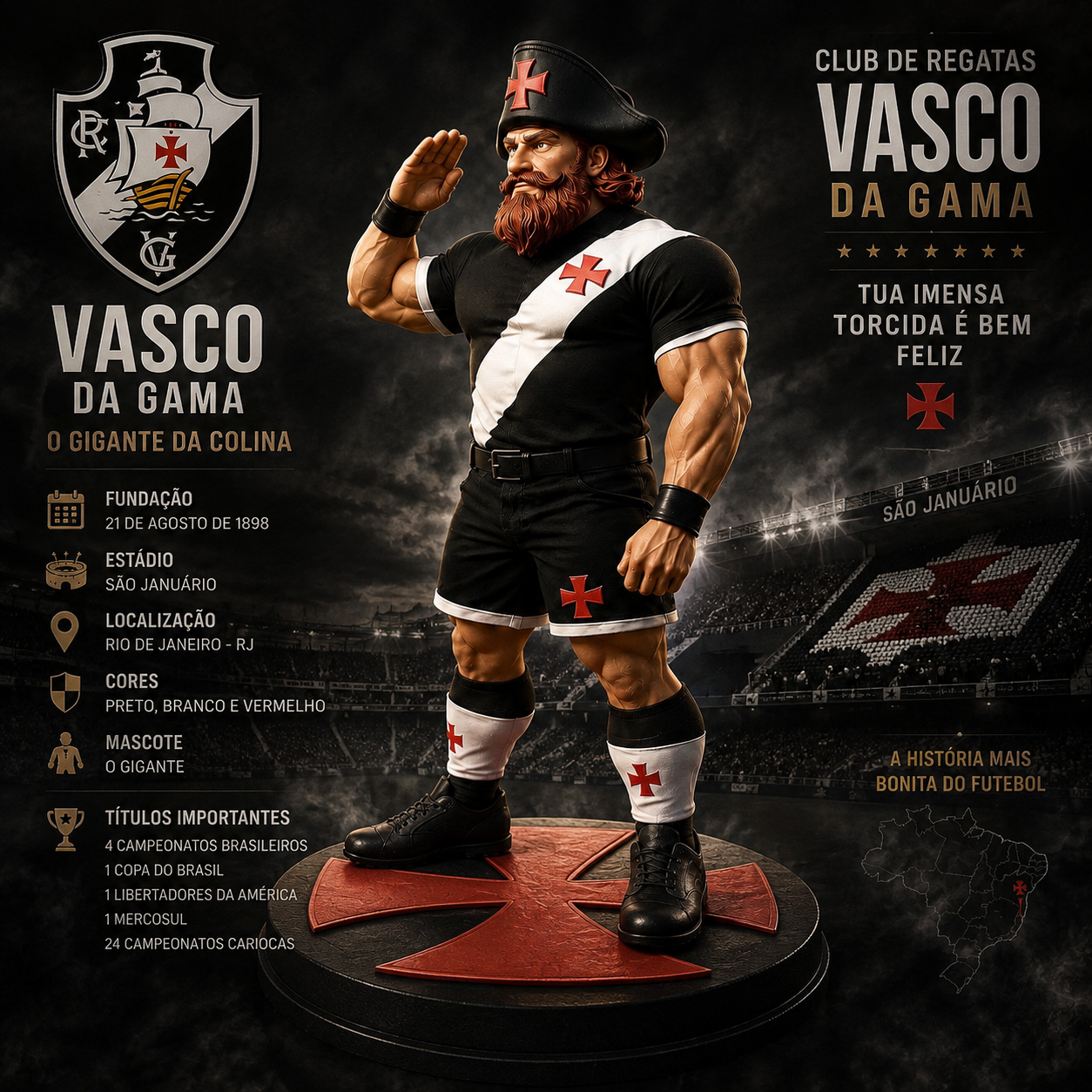 Mascote Vasco Da Gama | Gigante Da Colina