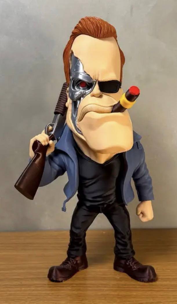 🤖 Terminator | T-800 Caricatura | Stl 40Cm Multipartes