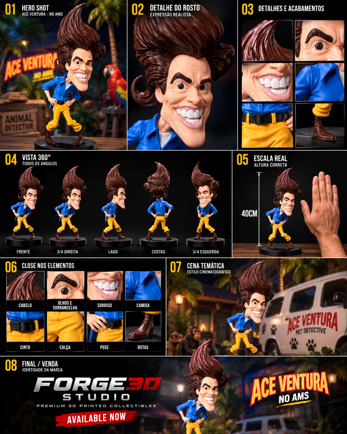 🕵️ Ace Ventura | Pet Detective | Stl 40Cm Multipartes