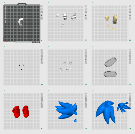 Sonic The Hedgehog – Modelo 3D Multi-Peças Para Impressão Fdm (Encaixe Fácil / Sem Pintura)
