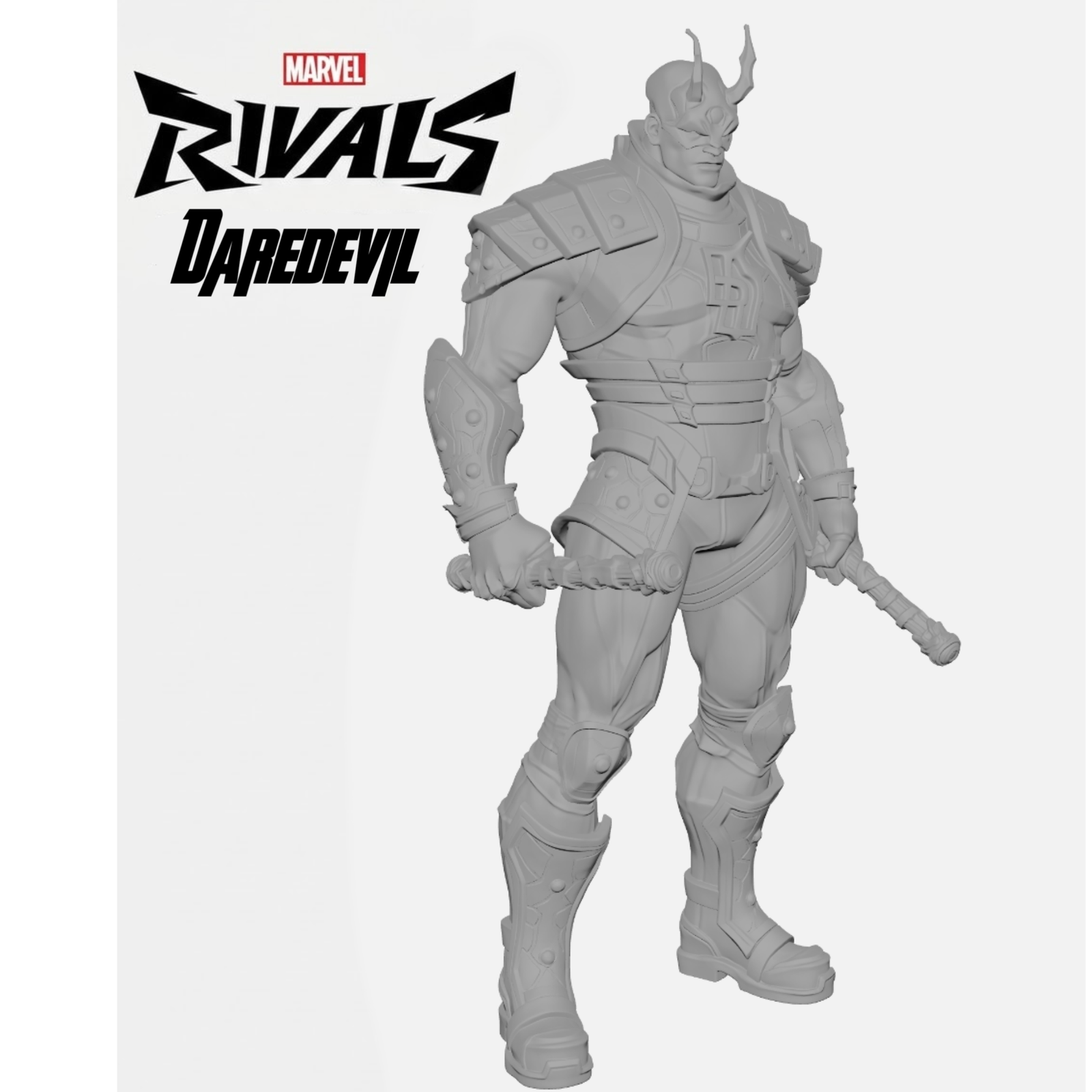 Demolidor (Daredevil) Marvel Rivals Skin Default Escultura/Action Figure 3D