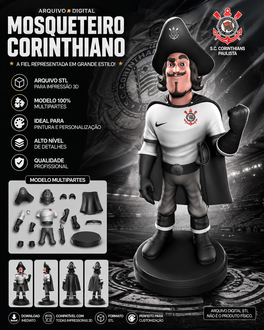 Mosqueteiro Corinthiano | A Fiel Em Forma De Stl 🖤🤍