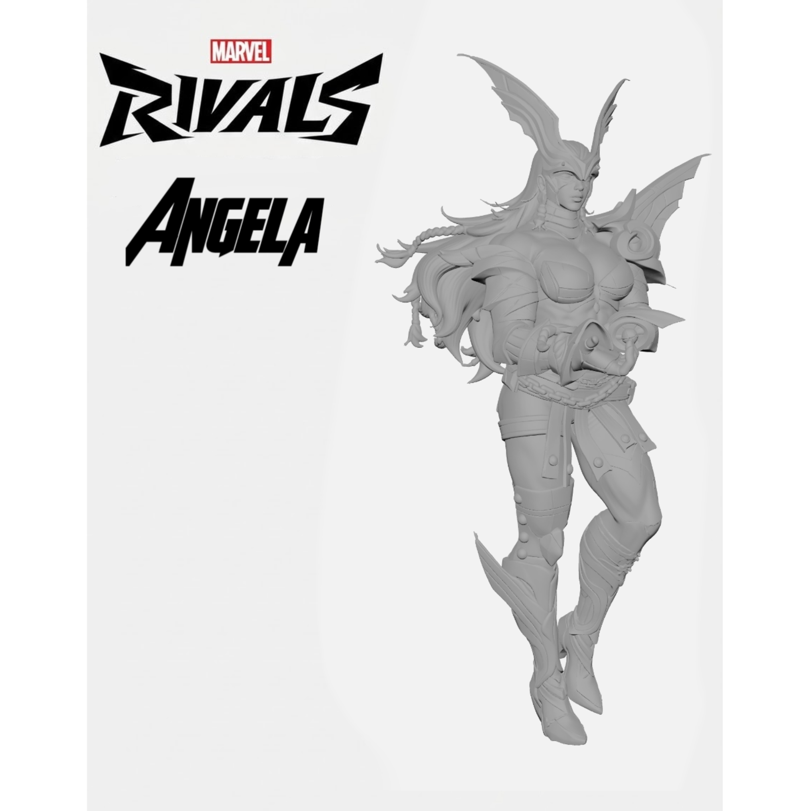 Angela Marvel Rivals Skin Default Escultura/Action Figure 3D
